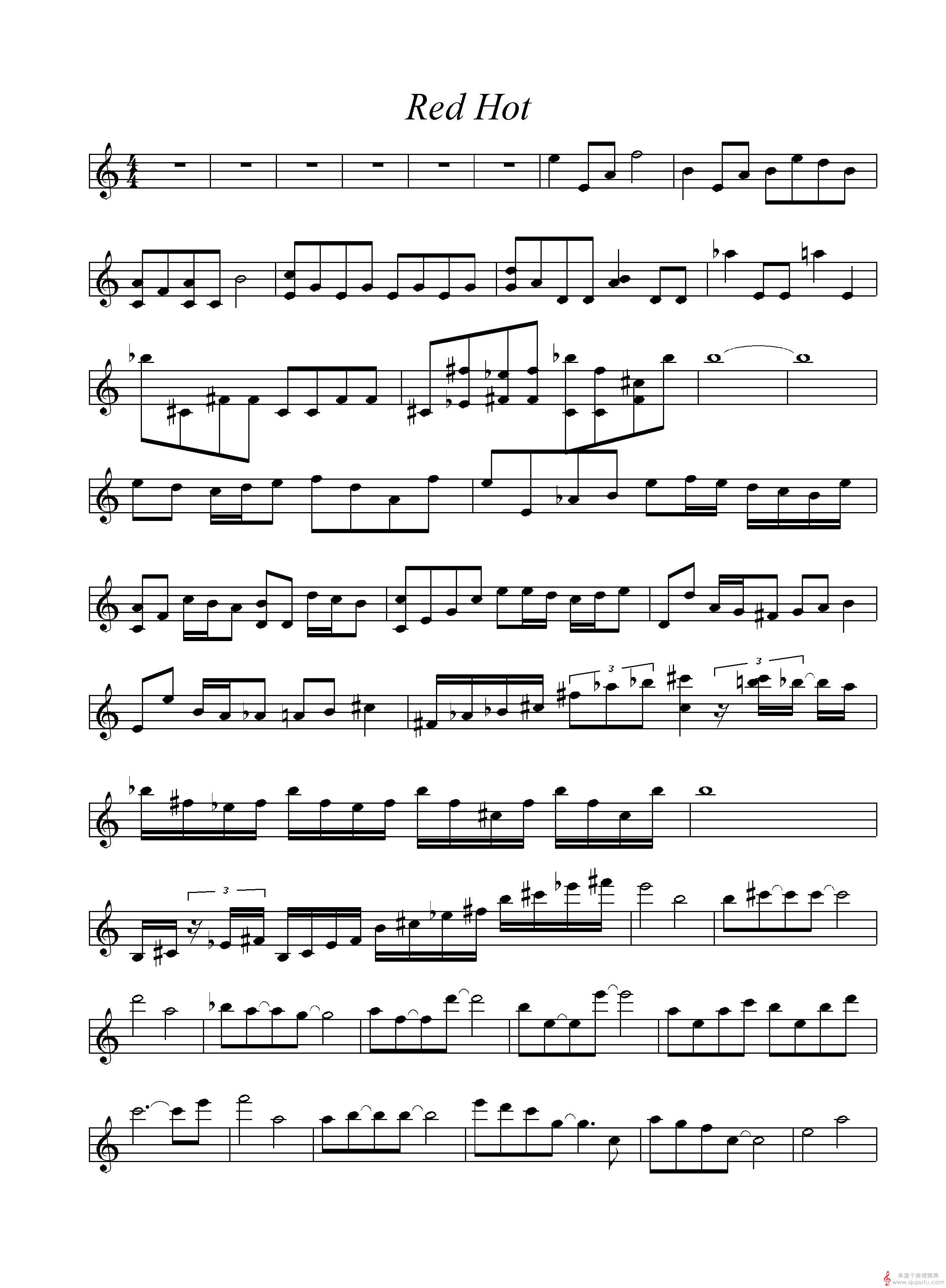 Red Hot（小提琴谱）_Red Hot_01