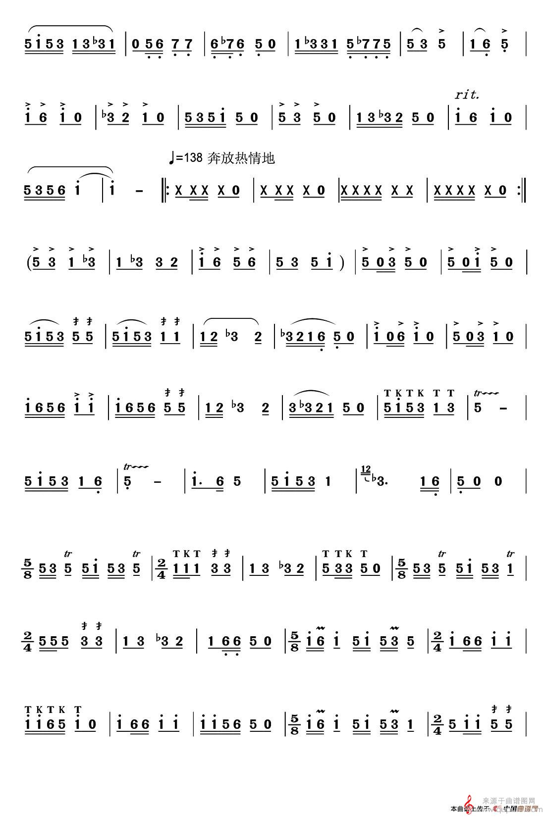 犇丝古韵简谱（犇丝古韵葫芦丝）