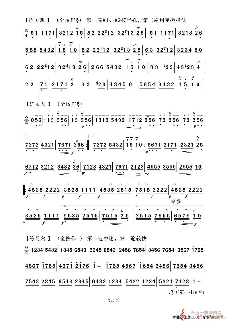 葫芦丝中高级练习曲简谱（乔志忱曲）