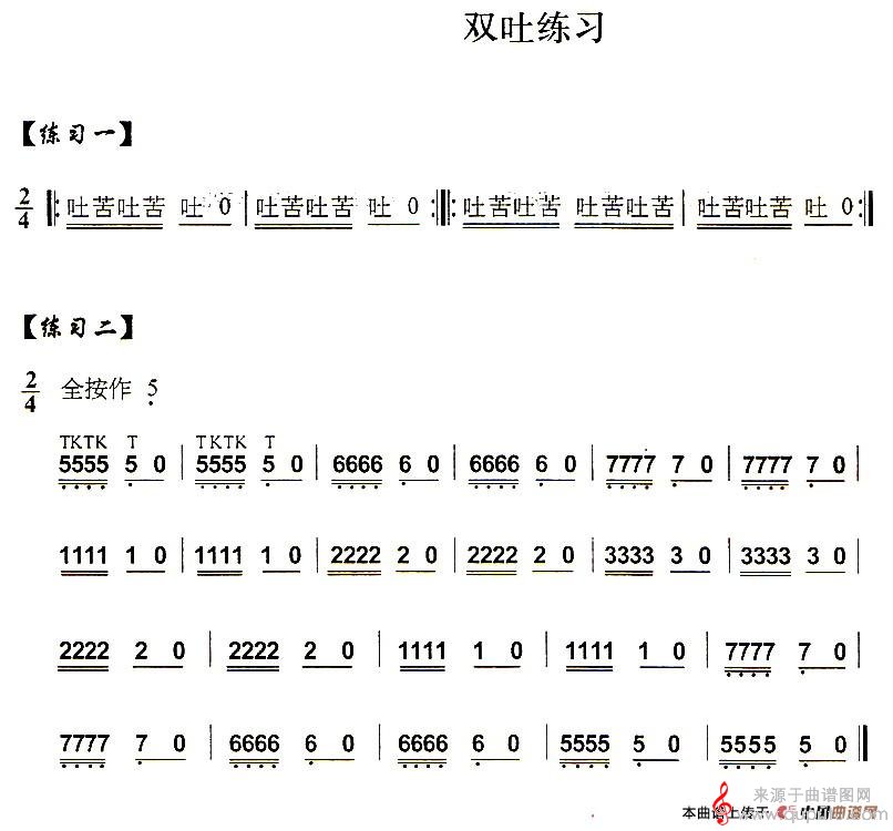 多吐音练习简谱（多吐音练习葫芦丝技巧练习之十）