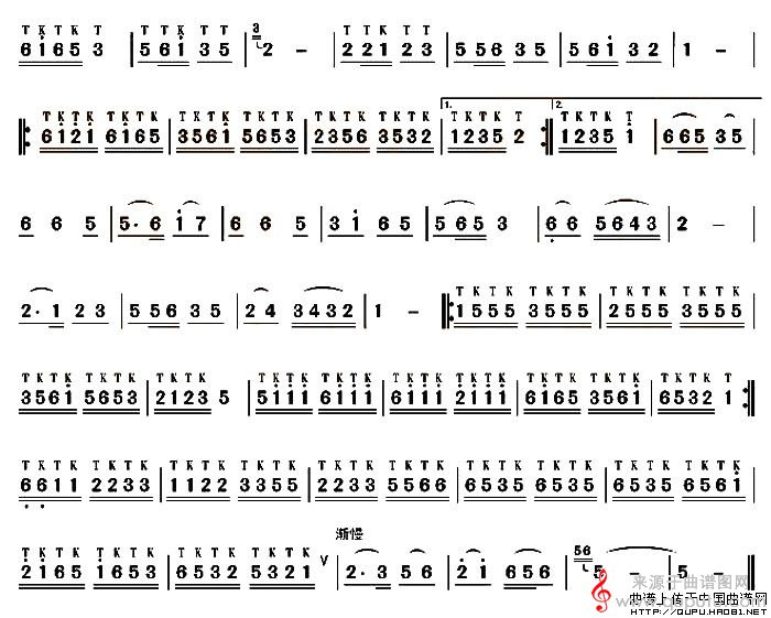 乡村欢乐行简谱（乡村欢乐行葫芦丝）