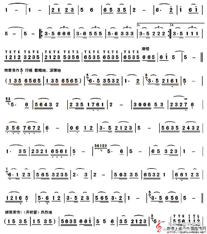 乡村欢乐行简谱（乡村欢乐行葫芦丝）