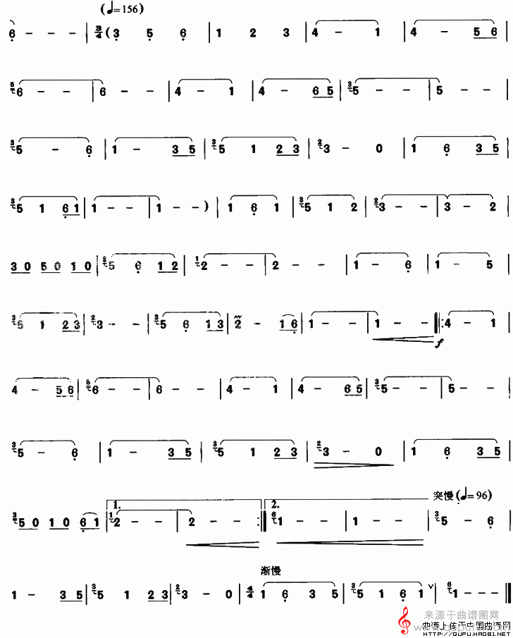 梦中的小竹楼简谱（梦中的小竹楼葫芦丝简谱）